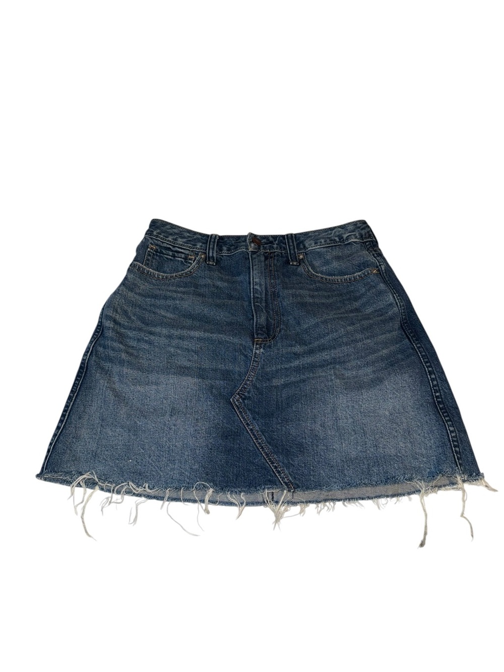 Abercrombie & Fitch Dark Indigo Denim High Rise A Line Jean Mini Skirt Size 27